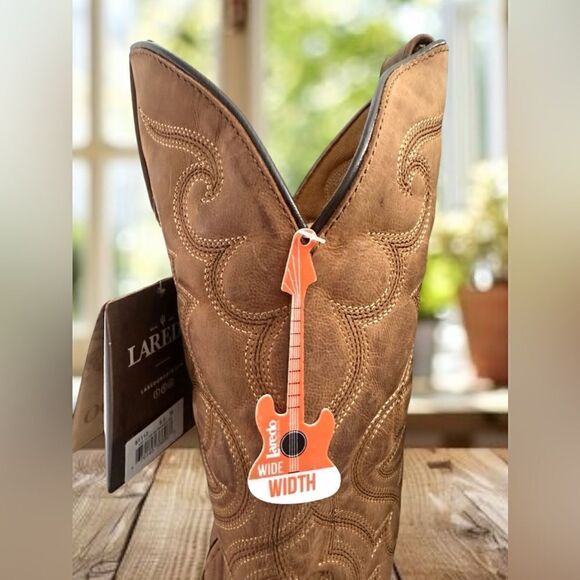 LAREDO Distressed Western Cowboy Boots Leather R Toe Size 8.5 - Picture 9 of 16